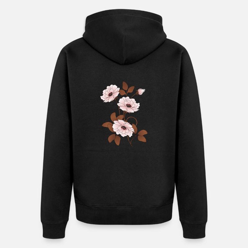 Fleurs - Veste à capuche bio Premium Unisexe - noir