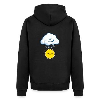 Clouds raining on the sun fun t-shirt - Unisex Premium Organic Zip Hoodie - black - Back - Nico (187cm)