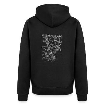 bmx vintage old school - Unisex Premium Organic Zip Hoodie - black - Back - Nico (187cm)