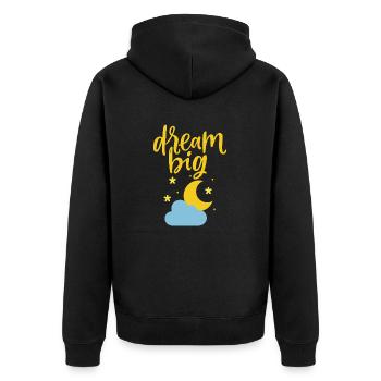 T shirt dream big - Veste à capuche bio Premium Unisexe - noir - Dos - Nico (187cm)