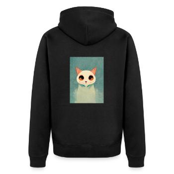 Cute Cat draw - Veste à capuche bio Premium Unisexe - noir - Dos - Nico (187cm)