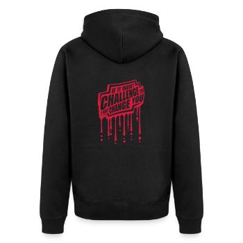 Séance d’entraînement Fitness Motivation Citation - Veste à capuche bio Premium Unisexe - noir - Dos - Nico (187cm)