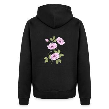 Fleur - Veste à capuche bio Premium Unisexe - noir - Dos - Nico (187cm)