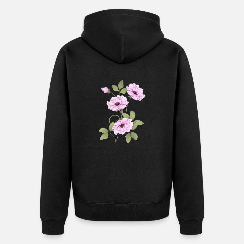 Fleur - Veste à capuche bio Premium Unisexe - noir