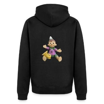 kleine Nase ByRino - Unisex Premium Bio Zip Hoodie - Schwarz - Hinten - Nico (187cm)