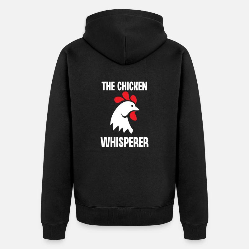 Der Hühnerflüsterer - Unisex Premium Bio Zip Hoodie - Schwarz