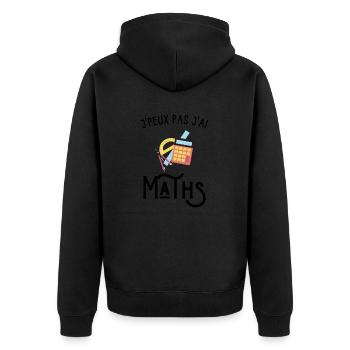 je peux pas j'ai maths - Veste à capuche bio Premium Unisexe - noir - Dos - Nico (187cm)