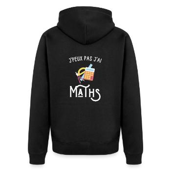 je peux pas j'ai maths - Veste à capuche bio Premium Unisexe - noir - Dos - Nico (187cm)