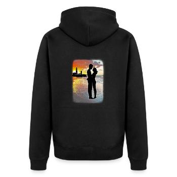Lovers - Unisex Premium Organic Zip Hoodie - black - Back - Nico (187cm)