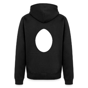 Weißes Osterei - Unisex Premium Bio Zip Hoodie - Schwarz - Hinten - Nico (187cm)