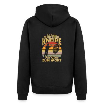 Ich gehen nicht in die Kneipe Ich gehe zum Sport D - Unisex Premium Bio Zip Hoodie - Schwarz - Hinten - Nico (187cm)
