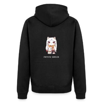 Petite soeur - Veste à capuche bio Premium Unisexe - noir - Dos - Nico (187cm)