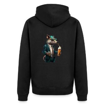 Animal cool avec BIer. Style et alcool - Veste à capuche bio Premium Unisexe - noir - Dos - Nico (187cm)