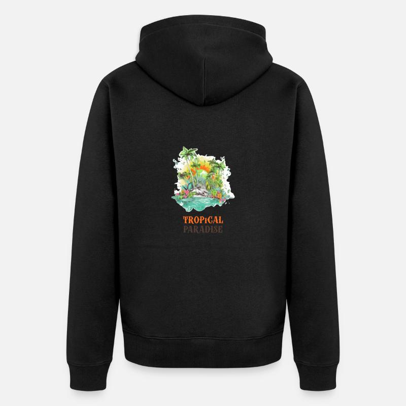 Paradis Tropical - Veste à capuche bio Premium Unisexe - noir