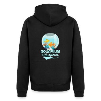 Aquarium Whisperer Fish Keeping Aquarium Owner - Unisex Premium Bio Zip Hoodie - Schwarz - Hinten - Nico (187cm)