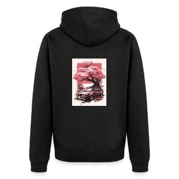 Vintage Sakura Cherry Blossom Tree Car - Veste à capuche bio Premium Unisexe - noir - Dos - Nico (187cm)