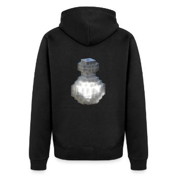 Weiße Kristallflasche mit fluoreszierendem weißem Trank - Unisex Premium Bio Zip Hoodie - Schwarz - Hinten - Nico (187cm)