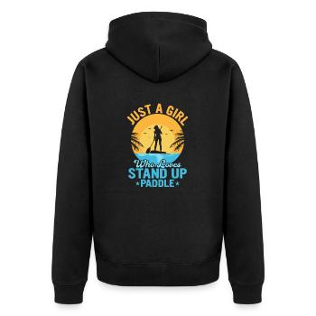 Just A Girl Who Loves Stand Up Paddle Stand Up Pad - Unisex Premium Bio Zip Hoodie - Schwarz - Hinten - Nico (187cm)