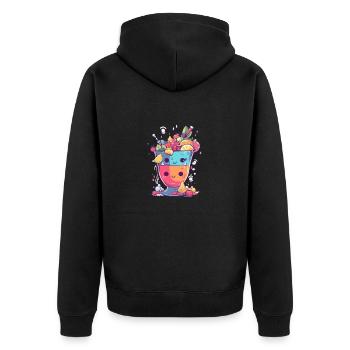 Cocktail kawaii 3 - Veste à capuche bio Premium Unisexe - noir - Dos - Nico (187cm)