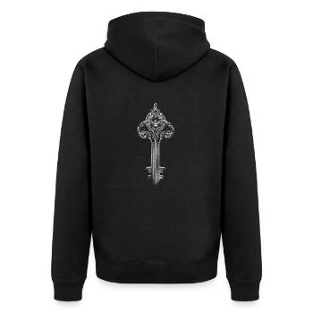 Motif gothique clé - Veste à capuche bio Premium Unisexe - noir - Dos - Nico (187cm)