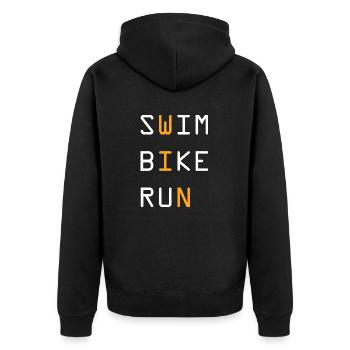 Triathlon Natation Vélo Course Marathon - Veste à capuche bio Premium Unisexe - noir - Dos - Nico (187cm)