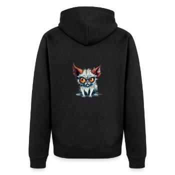 Ougo the streum - Unisex Premium Organic Zip Hoodie - black - Back - Nico (187cm)