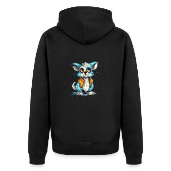 Libo le streum - Unisex Premium Bio Zip Hoodie - Schwarz - Hinten - Nico (187cm)