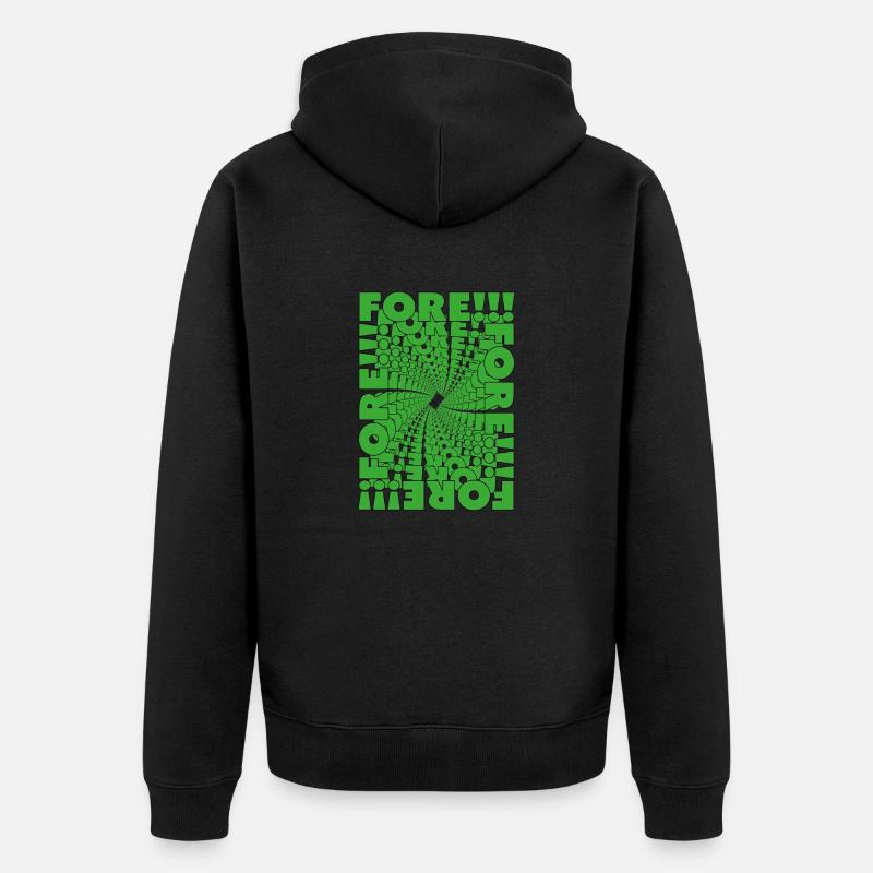 Fore! Golfen mit Stil - Unisex Premium Bio Zip Hoodie - Schwarz