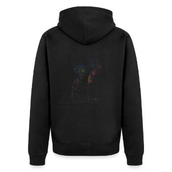 Cello - Unisex Premium Bio Zip Hoodie - Schwarz - Hinten - Nico (187cm)