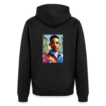 Un jeune artiste (Collection d’œuvres d’art) - Veste à capuche bio Premium Unisexe - noir - Dos - Nico (187cm)