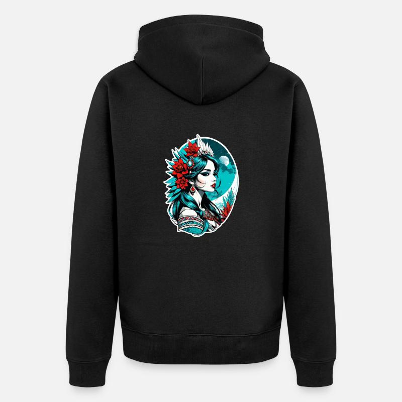princesse indienne - aztek - Veste à capuche bio Premium Unisexe - noir