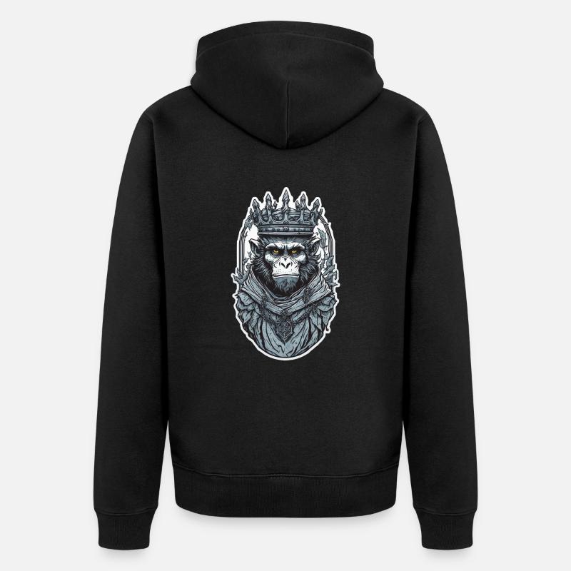 Roi Singe - Veste à capuche bio Premium Unisexe - noir