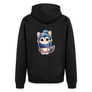 Chatons des neiges - Veste à capuche bio Premium Unisexe - noir - Dos - Nico (187cm)