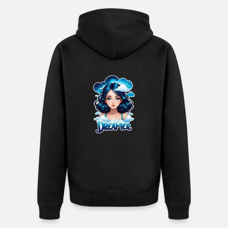 Träumer - Träumer - Träumer - Traum - Träumerei - Unisex Premium Bio Zip Hoodie - Schwarz