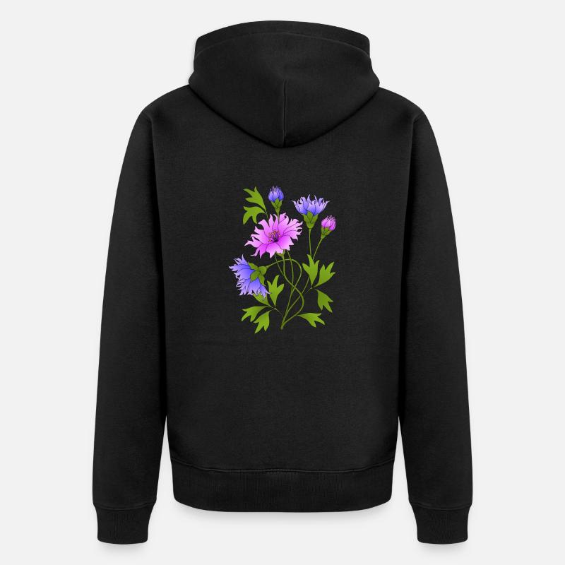 Fleur - Veste à capuche bio Premium Unisexe - noir