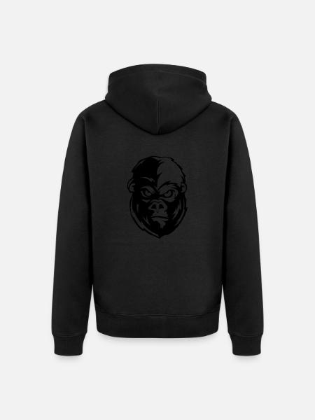 Gorilla Face Animal - Unisex Premium Organic Zip Hoodie - black