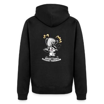 Effort Today Success Tomorrow - Unisex Premium Organic Zip Hoodie - black - Back - Nico (187cm)