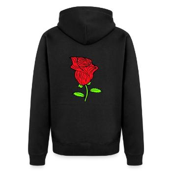 Jolie belle fleur de rose feuille roses romantique - Veste à capuche bio Premium Unisexe - noir - Dos - Nico (187cm)