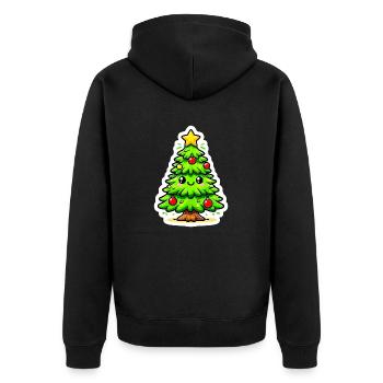 Weihnachtsbaum Weihnachtsbaum - Unisex Premium Bio Zip Hoodie - Schwarz - Hinten - Nico (187cm)