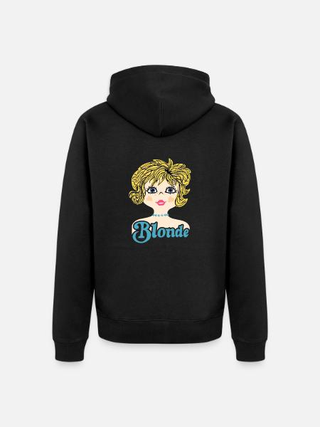 Retro Illustration Blonde - Unisex Premium Organic Zip Hoodie - black