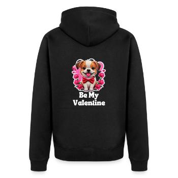 Be My Valentine - Unisex Premium Organic Zip Hoodie - black - Back - Nico (187cm)