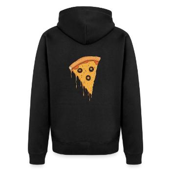 Pizza Slice - Olives - Unisex Premium Organic Zip Hoodie - black - Back - Nico (187cm)