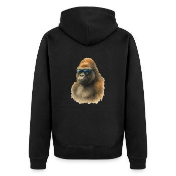 Gorille Aquarelle - Veste à capuche bio Premium Unisexe - noir - Dos - Nico (187cm)