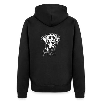 Grand Danois Portrait Chien Portrait Chiens Wilsigns - Veste à capuche bio Premium Unisexe - noir - Dos - Nico (187cm)