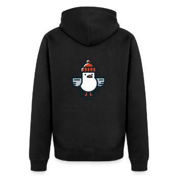 Mouette de la mer du Nord avec bonnet T-shirt - Veste à capuche bio Premium Unisexe - noir - Dos - Nico (187cm)