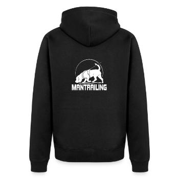 MANTRAILING Hundesport Suchhunde Hunde Hund - Unisex Premium Bio Zip Hoodie - Schwarz - Hinten - Nico (187cm)