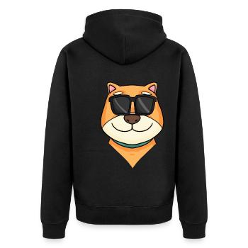 Shiba Inu chien cool - Veste à capuche bio Premium Unisexe - noir - Dos - Nico (187cm)