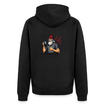 Zeus also brews craft coffee! - Unisex Premium Bio Zip Hoodie - Schwarz - Hinten - Nico (187cm)