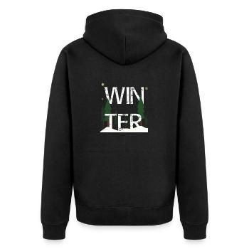 Winter - Unisex Premium Organic Zip Hoodie - black - Back - Nico (187cm)