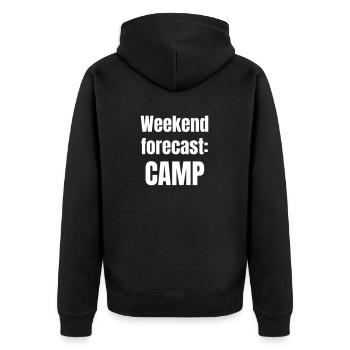Weekend forecast: Camp - Unisex Premium Organic Zip Hoodie - black - Back - Nico (187cm)
